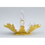 MEISSEN PORCELAIN YELLOW-GROUND LEAF-FORM BASKET