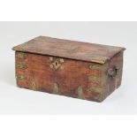 INDONESIAN BRASS-MOUNTED HARDWOOD TRAVELING TRUNK