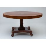 GEORGE III INLAID MAHOGANY TILT-TOP CENTER TABLE