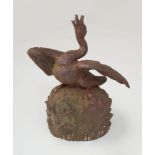 CAST-IRON SWAN-FORMED FOUNTAIN