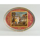 VIENNA PORCELAIN PICTORIAL PLATE, MEEHUR VERLIEBT SICH IN DIE HERSE