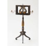 REGENCY EBONIZED AND PARCEL-GILT DUET MUSIC STAND