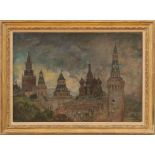 ATTRIBUTED TO APOLLINARI VASNETSOV (1856-1933): VIEW OF THE KREMLIN AND ST. BASIL'S