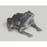 PAINTED METAL MODEL OF A SEATED FROG