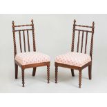 PAIR OF VICTORIAN BOBBIN-TURNED MAHOGANY CHILD'S CHAIRS