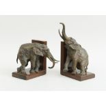 JEAN ARY BITTER (1883-1973): ELEPHANTS: A PAIR OF BOOKENDS