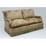 5SILK DAMASK UPHOLSTERED TWO-SEAT SOFA, DESIGNED BY DAVID EASTON