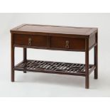 CHINESE HARDWOOD TWO-DRAWER END TABLE