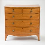 GEORGE III INLAID MAHOGANY BOW-FRONTED CHEST OF DRAWERS