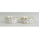 PAIR OF SILVER-FORM PORCELAIN OVAL VERRIÈRES