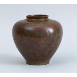 JAPANESE MOTTLED BRONZE OVOID VASE