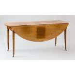 DIRECTOIRE WALNUT DROP LEAF OVAL DINING TABLE