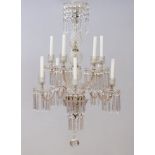 REGENCY STYLE CUT-GLASS TEN-LIGHT CHANDELIER