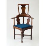 GEORGE III MAHOGANY CORNER CHAIR