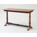 VICTORIAN ROSEWOOD TRESTLE TABLE, POSSIBLY FLEMISH