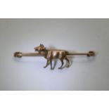 A Victorian 9ct gold kilt pin in the form of a stag.