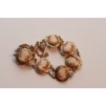 A gold cameo bracelet