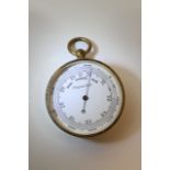 A gilt metal compensated pocket barometer