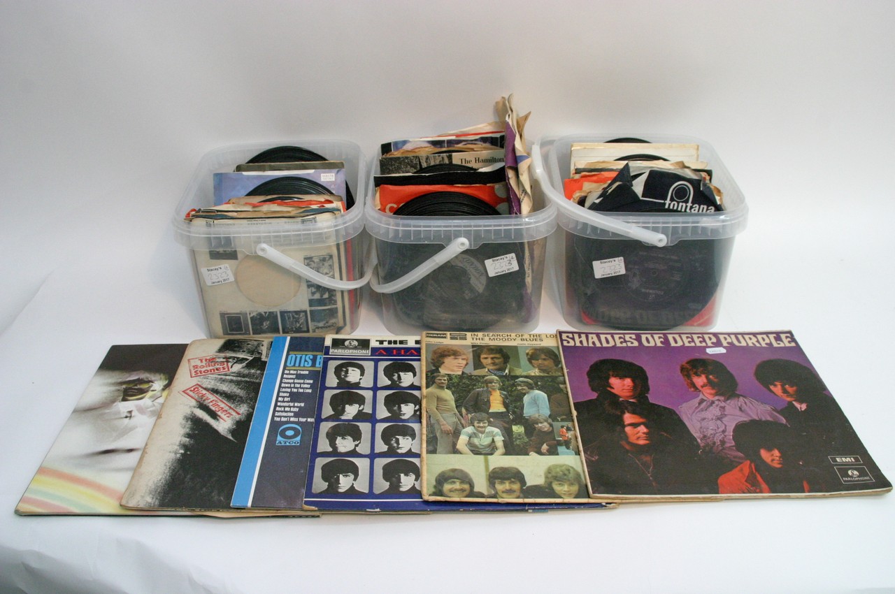 A collection of 7 inch singles and LPs by various