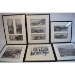 An interesting collection of six framed black and white photos of Hong Kong during the early part of