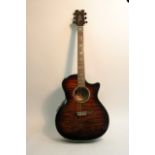 A Dean Exotica semi acoustic guitar with soft padd