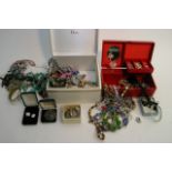 Various costume jewellery including necklaces, bra