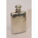 A silver hip flask, Birmingham hallmarks