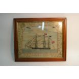 A 19th Century framed Maple tapestry depicting a t