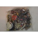 A bag of various costume jewellery