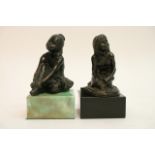 Two contemporary bronze figures of a ballerina and