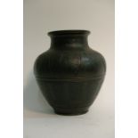 A 19th Century Oriental bronze vase of baluster fo