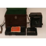 A ensign special reflex camera in canvas case with