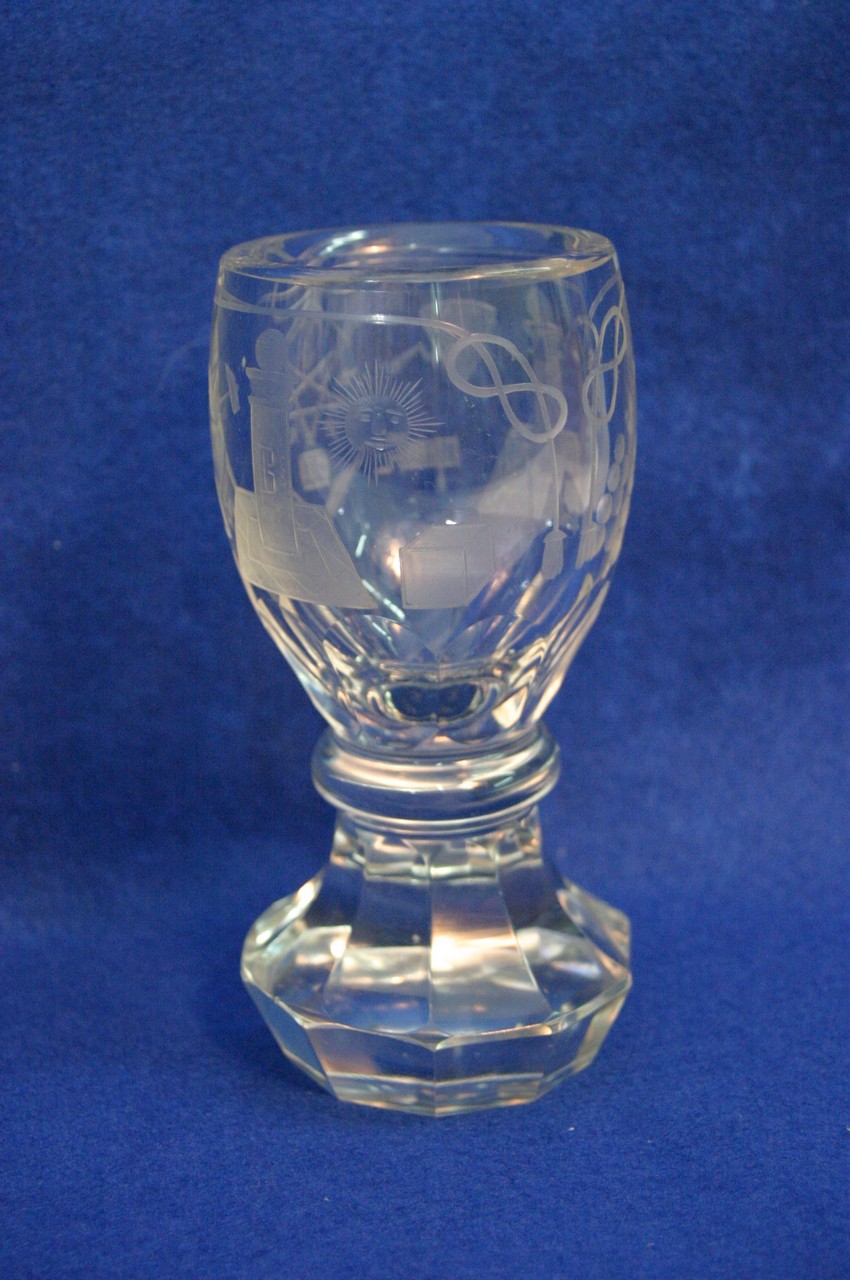 A 19th century Masonic toastmasters glass with fac