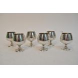 Six Gorham American silver miniature goblets