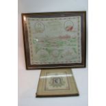 A framed 1901 Glasgow Exhibition commemorative fla