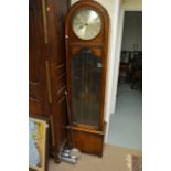 An oak cased longcase clock with silvered dial, ap