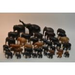 An extensive collection of ebony elephents