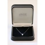 A .75ct diamond pendant on attached platinum chain