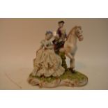 A signed Capodimonte figure with fine detailed lac