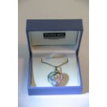 925 Silver and Enamel Pretty Heart on chain (Boxed