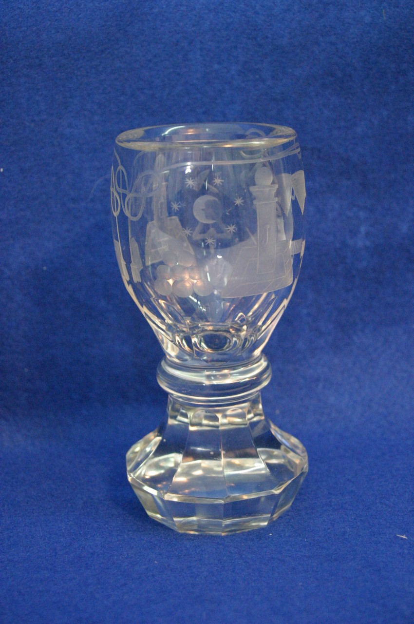 A 19th century Masonic toastmasters glass with fac - Bild 2 aus 5