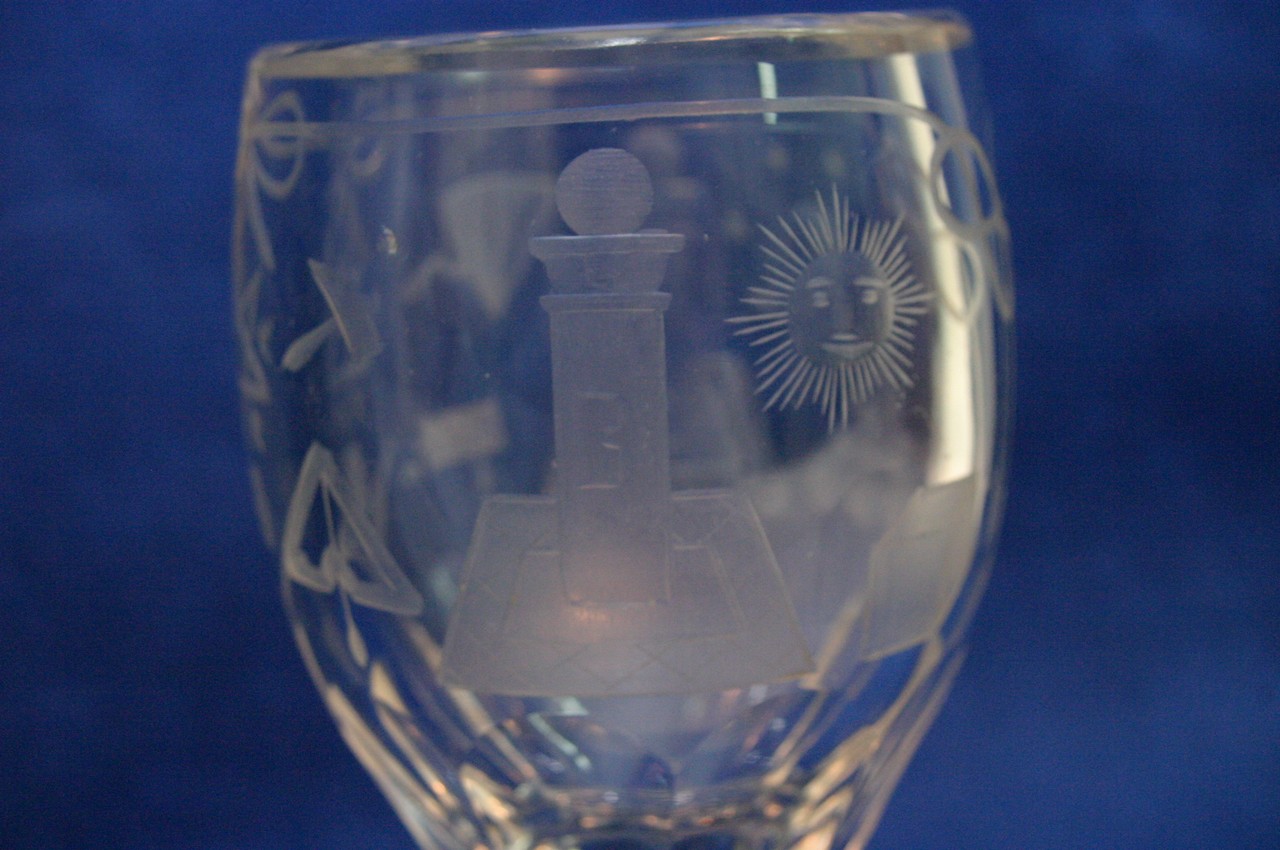 A 19th century Masonic toastmasters glass with fac - Bild 5 aus 5