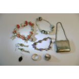 Seven items of mixed Silver jewellery and Silver-p