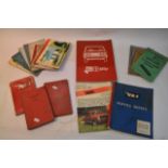 A collection of vintage motorbike and car manuals/