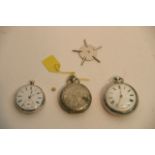 Two silver cased pocket watches and full hunter po