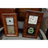 Two American mahogany cased wall clocks