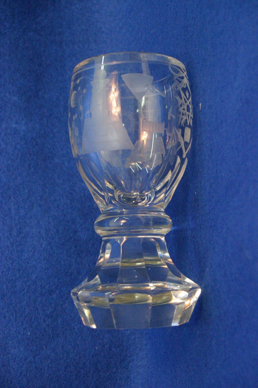 A 19th century Masonic toastmasters glass with fac - Bild 4 aus 5