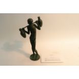 A Russian Bronze figure The Wine Drawer signed B A