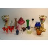 A collection of assorted glassware including a pai