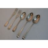 Two Georgian silver tablespoons plus a Victorian e